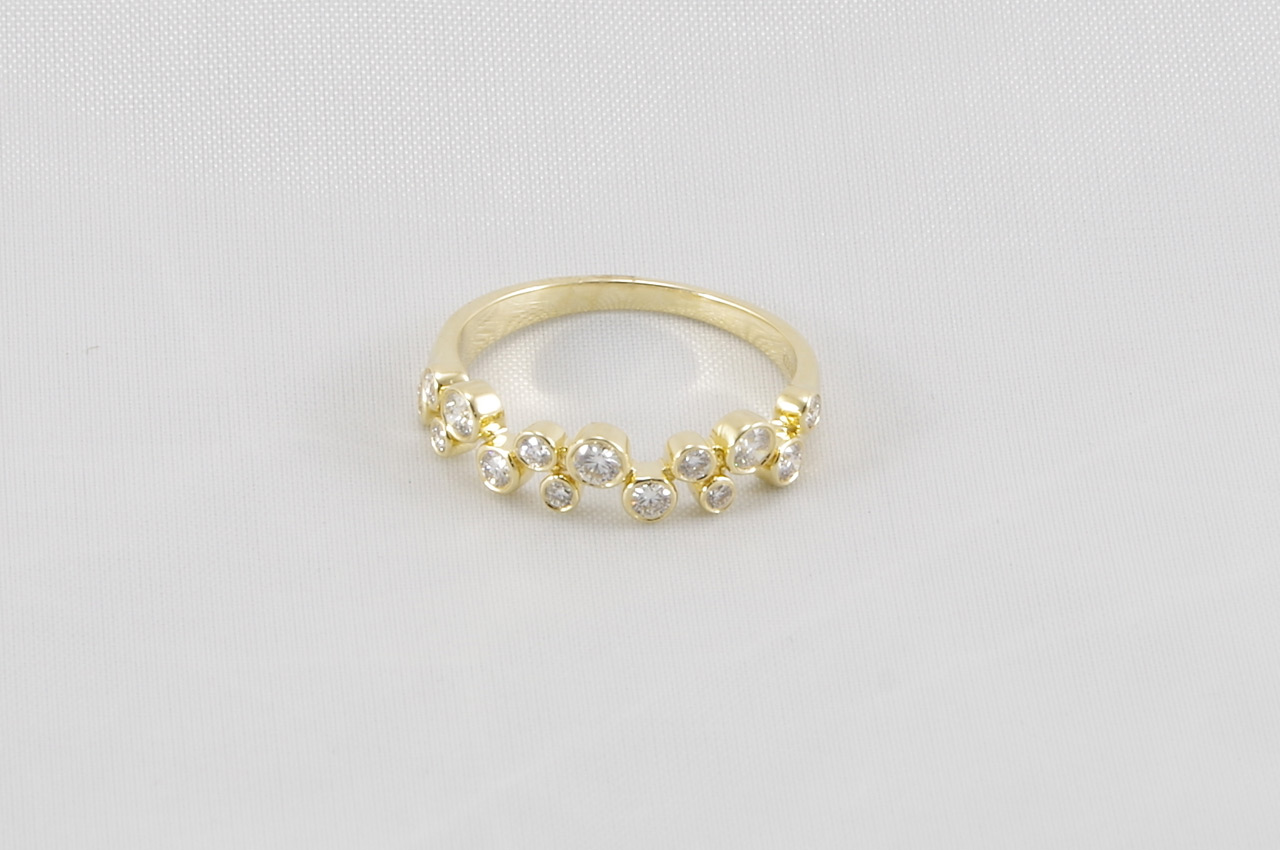 Yellow Gold Bezel Set Diamond Anniversary Ring