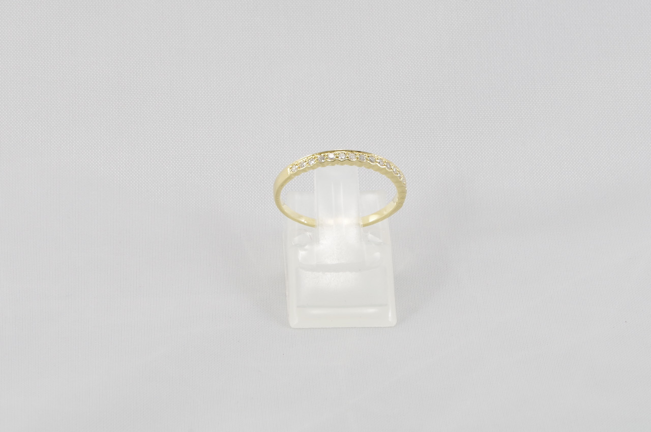 Yellow Gold Diamond Anniversary Scalloped Stacker Ring 