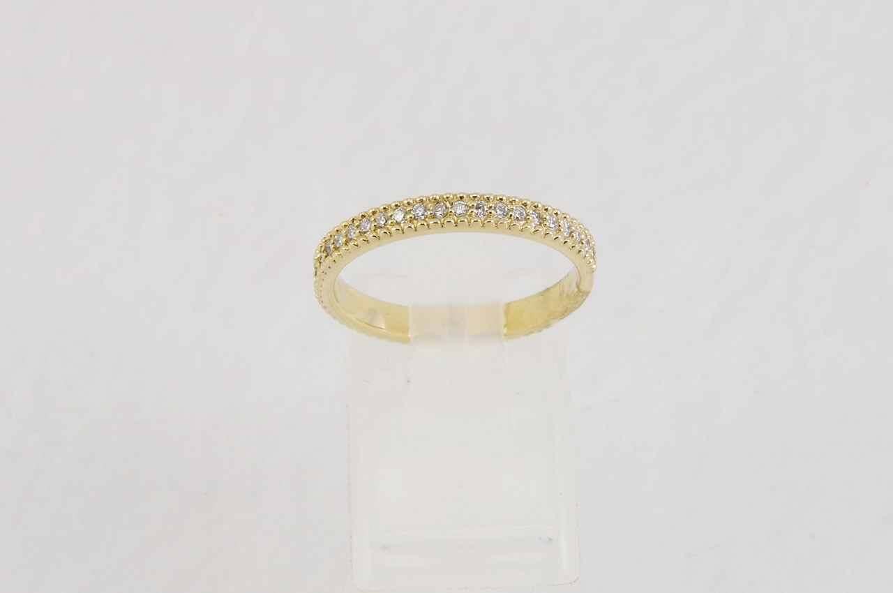 14k Yellow Gold Diamond Pave Ring Top