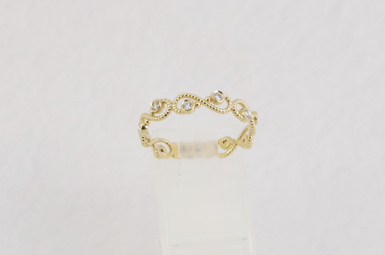 14k Yellow Gold Diamond Infinity Ring Thumbnail