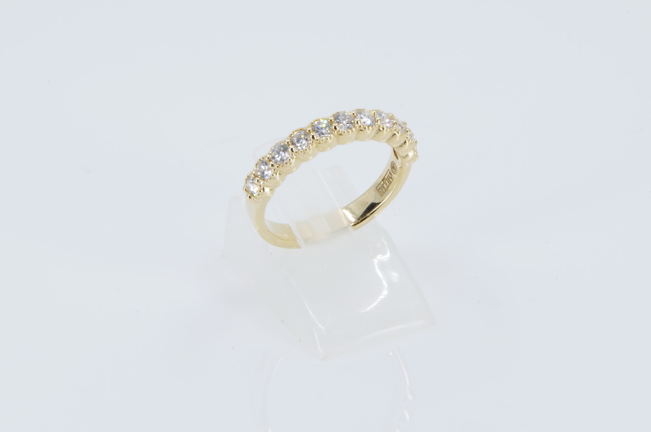 14k Yellow Gold Diamond Anniversary Ring Side