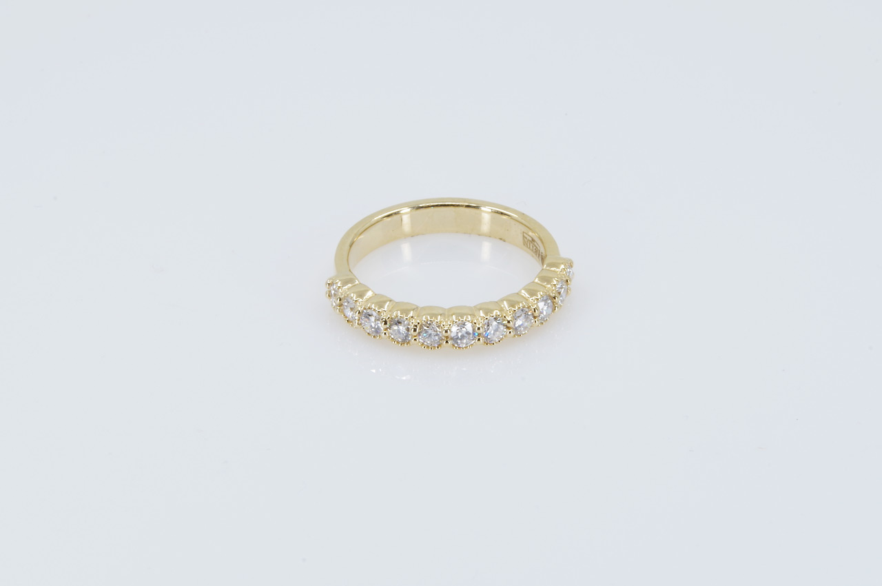 14k Yellow Gold Diamond Anniversary Ring Flat