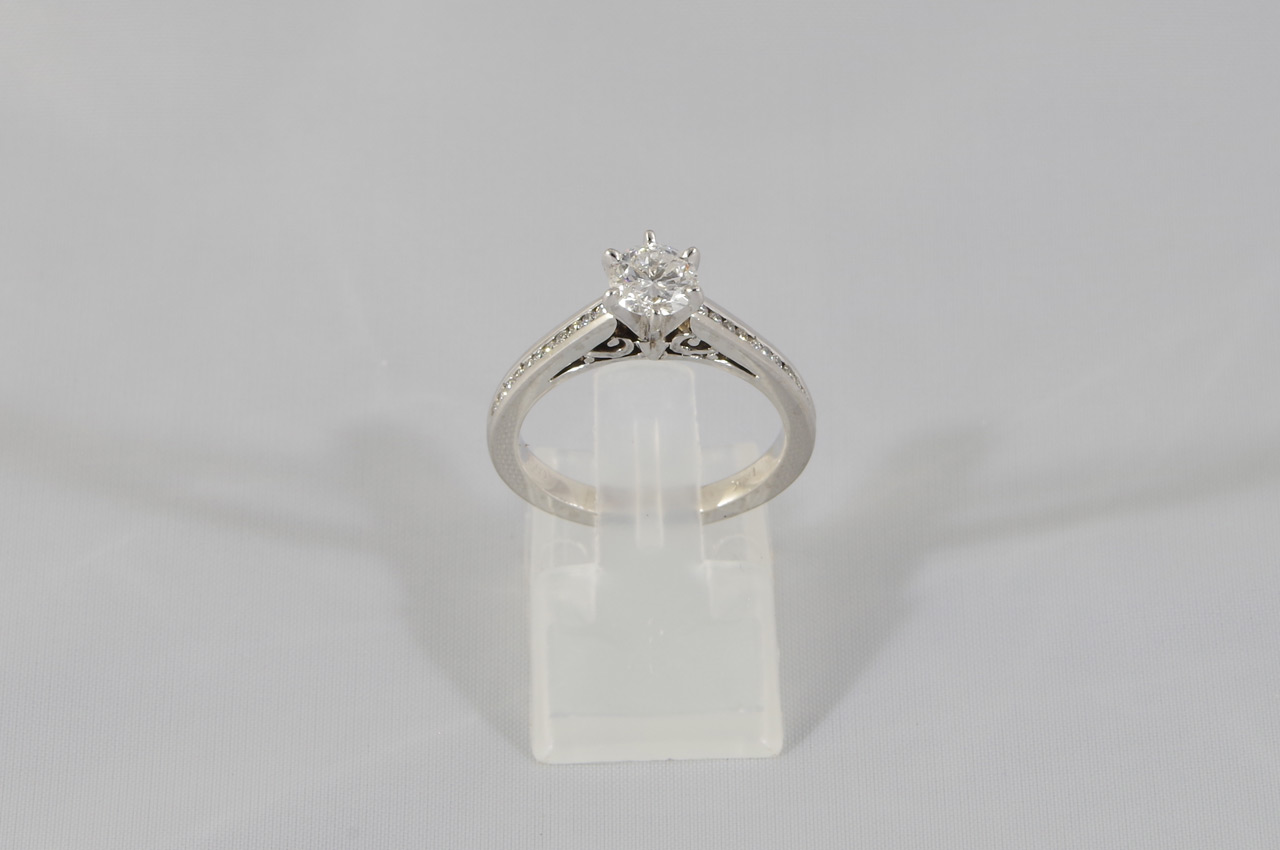 White Gold Brilliant Round Diamond Solitaire Engagement Ring 