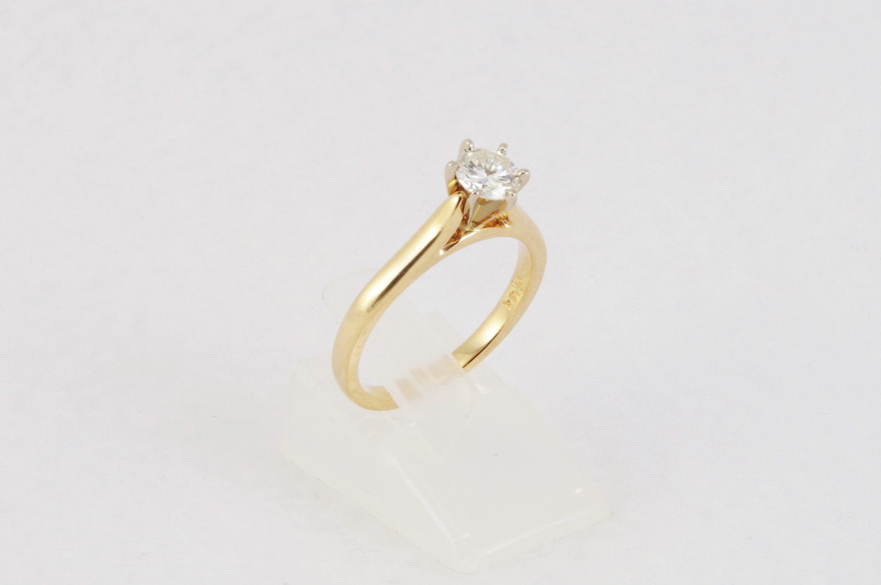 14k Yellow Gold Diamond Engagement Ring Side