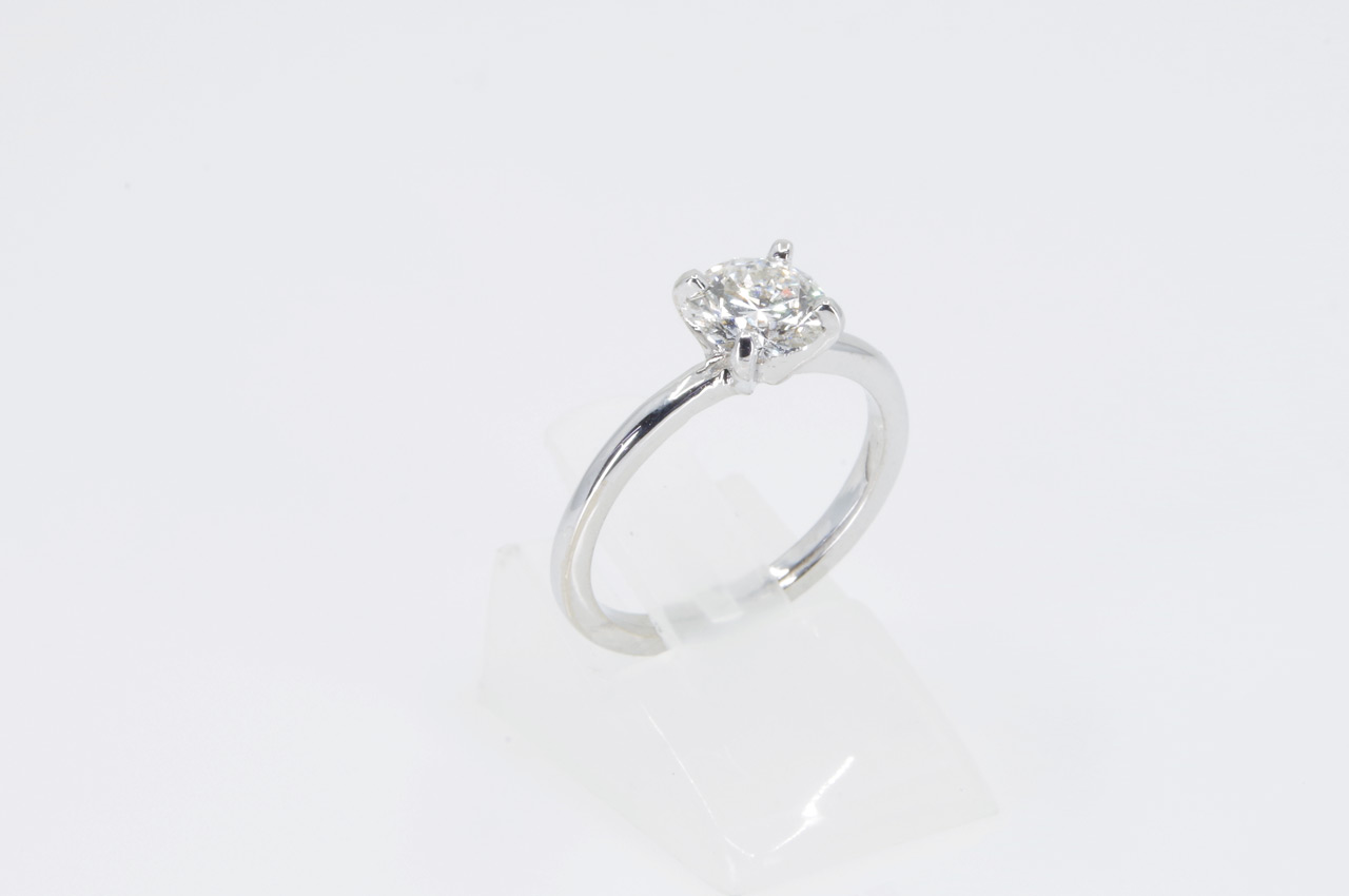 14k White Gold Lab Grown Diamond Engagement Ring Side