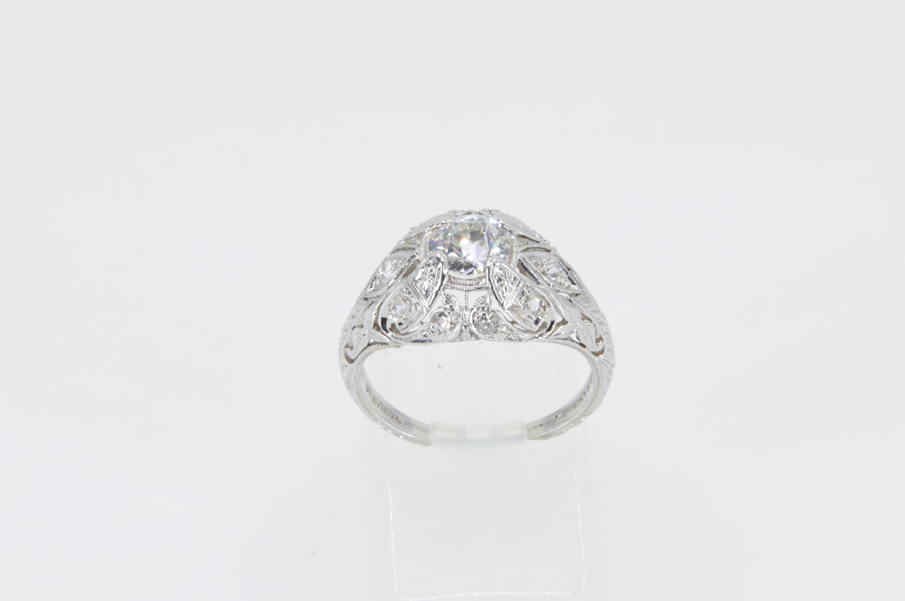 Estate Platinum Vintage Diamond Ring Thumbnail