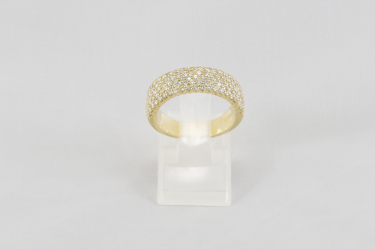 Yellow Gold Diamond Pave Fashion Ring