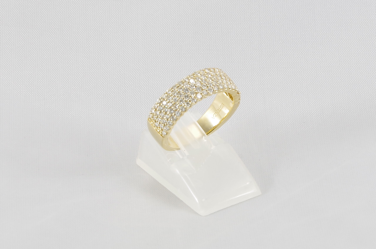 Yellow Gold Diamond Pave Fashion Ring
