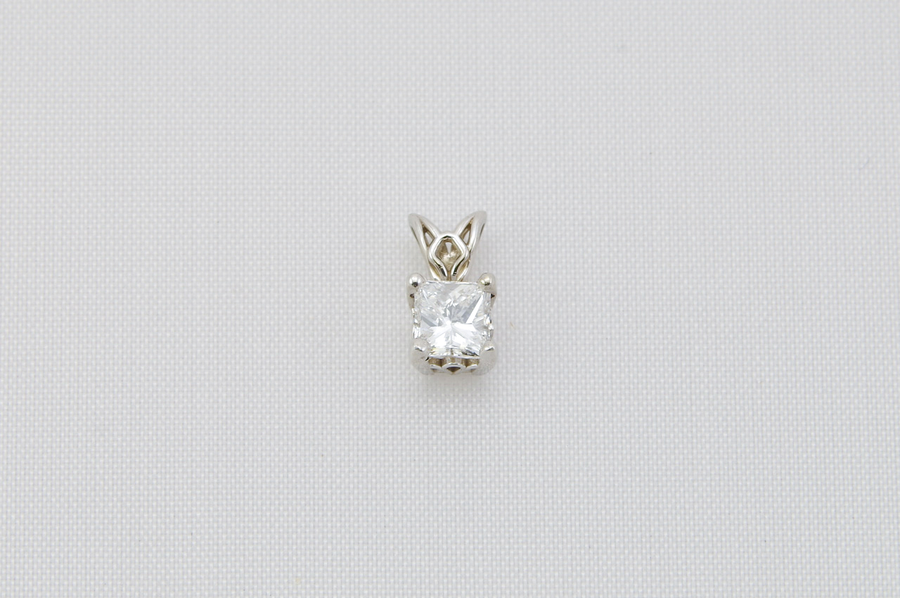 White Gold Princess Diamond Pendant