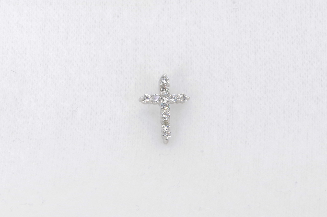 14k White Gold Diamond Cross Thumbnail