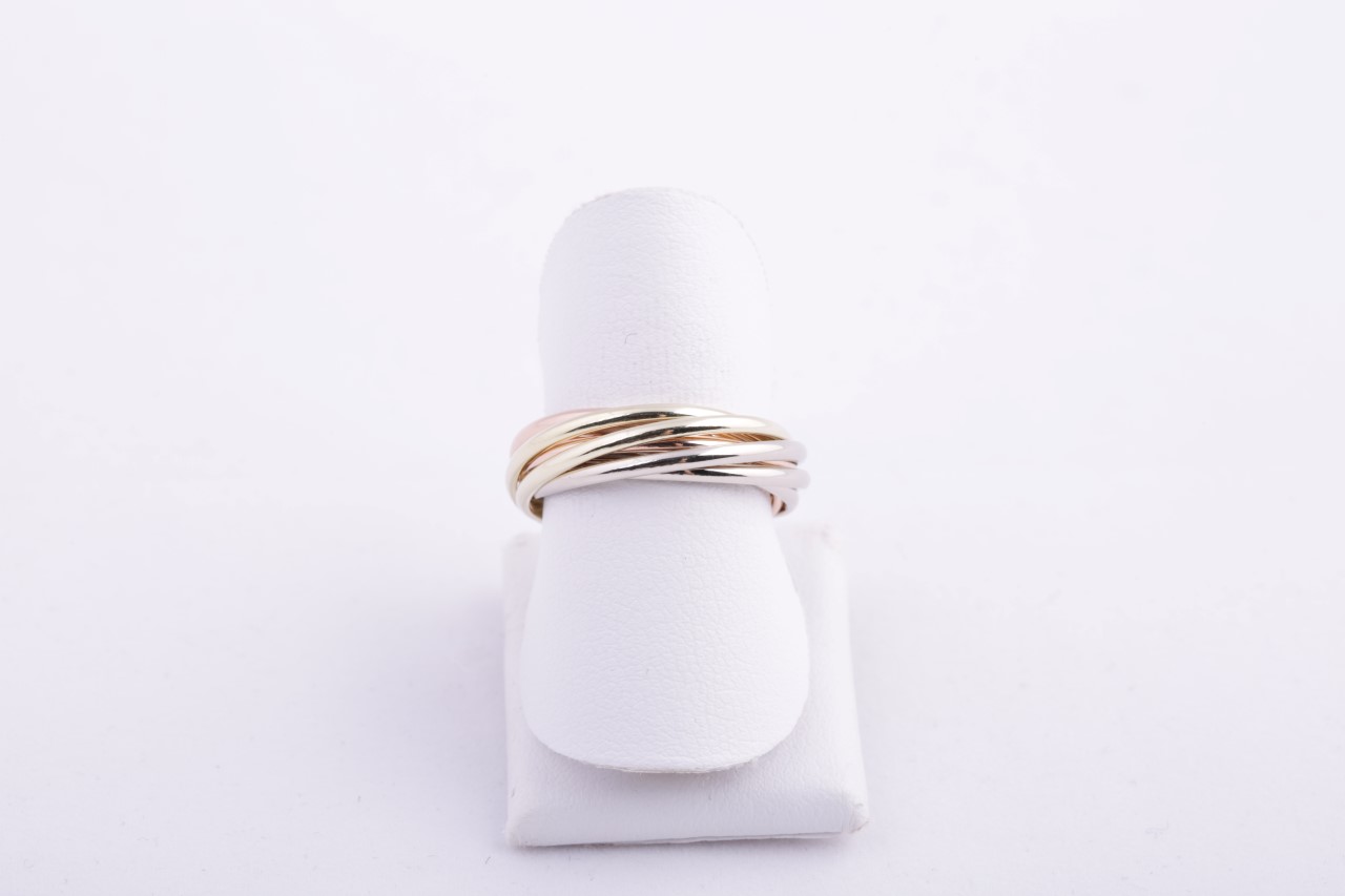 Tri-Color Gold Trinity 7 Band Ring