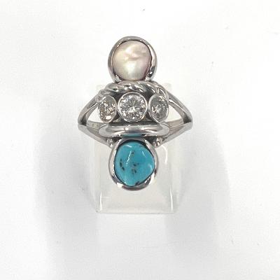 Turquoise Diamond Ring Side
